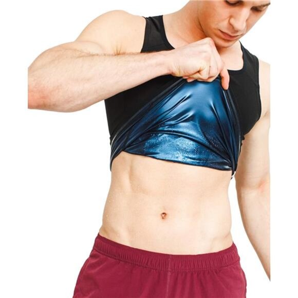 Sweat Shaper Men’s Premium Slimming Shapewear Workout Sauna Tank Top Vest - Picture 1 of 7